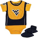 West Virginia Mountaineers幼児" Lilジャージー"ボディスーツ、よだれかけ& Bootieセット