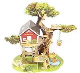 桜の雪 3D立体パズル DIY積み木 子供用 大人用 男女共用 5種類 (tree house)