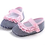 ベビーシューズ　プリンセスシューズ　お姫様靴　新生児靴　柔らかいソール　ソフト　ドット　可愛い (M)
