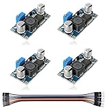 4個の昇圧コンバータモジュールXL6009 DC〜DC 3.0〜30 V〜5〜35 V出力電圧可変昇圧回路基板(デュポンケーブル付属)