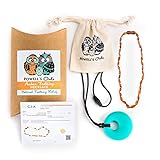 Baltic Amber Teething Necklace - Handmade in Lithuania - Lab-Tested Authentic - Comes with Silicone 