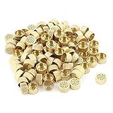 uxcell　コアベント　ハードウェア　メカニカルパーツ　金型部品　真鍮　ホールコア　100個入り　10mm直径　ゴールドトーンベント