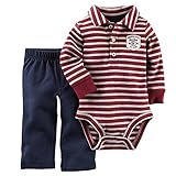 カーターズ carter's アパレル baby line ボディースーツ パンツ レッド ボーダー ネイビー 121G139 【並行輸入品】 9ヶ月