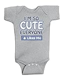 Gina Lou unisex-baby Everyone Likes Me Onesie カラー: グレー
