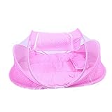 エルフ ベビー(Fairy Baby)音楽 折りたたみベビー蚊帳 枕と布団セット (110*65*60cm,ピンク)