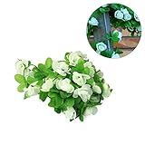 Seacan つるバラ 造花 2.3m インテリア 飾り 壁掛け 吊り下げ 観葉植物 ガーデニング 結婚式 お祝い 祭り 家庭装飾 窓装飾 パーティー グリーンホテル　 (ホワイト)