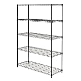 メタルラック オフィス収納 大型サイズ オフィスストレージシリーズ 5段 幅121.5×奥行46×高さ179cm ポール径25mm OSR1218-5 ブラック