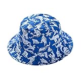 (コ-ランド) Co-land ベビー用ハット 赤ちゃんキャップ キッズ 帽子 子供サンバイザー フィッシャーマンハット 恐竜プリント リバーシブル 男の子 男児 紫外線 UVカット ブルー 50cm