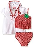 Sol Swim Little Girls' Toddler Two-Piece Swimsuit with Terry Cover Up Red 2T [並行輸入品]
