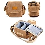 Light Brown Small Sized Vintage Canvas Carry Bag - Compatible with the Vtin 4k Action Camera 20MP wi