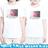 7MILE OCEAN 半袖 Tシャツ プリント キッズ ベビー 男の子 女の子 ジュニア ロゴ だまし絵 サーフィン JAPAN 白 アッシュグレー 90 100 110 120 130 140 1
