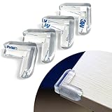 デスク/棚等家具の角ガード ケガ防止 コーナークッション コーナーパッド [透明L型 4個セット]