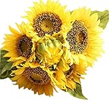 Outflower チュアフラワー の 手芸 ハンド 造花 DIY って プレゼントホーム結婚式の 飾る ヒマワリ(イエロー)