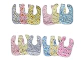 clear 赤ちゃん スタイ コットンベルベット+防水シート 2層仕立て 5・8枚セット (ミニ動物)