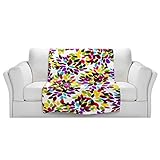 ブランケットウルトラソフトFuzzy 4サイズ！DIANOCHEデザインからby Julia Di Sano DahliaドットVIホームDecor Unique Designer芸術的スタイリッシュ