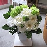 TVチャンピオン出場【今旬フラワーアレンジメント3,700円 ヨーロピアン 白・グリーン系】誕生日 花　誕生日 プレゼント 女性 フラワーアレンジメント 開業開店祝い 花 劇場 楽屋花 ギフト お見舞