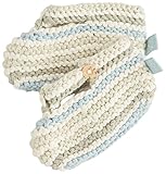 Finn+Emma フィン&エマ 手編み ブーティ オーガニックコットン 0-6M ストライプ 青×グレー B01-0919