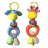 Bead Buddyキリンの赤ちゃんぬいぐるみ幼児赤ちゃん開発ソフトキリン動物Handbells Rattlesハンドルおもちゃ