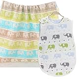 【Lilie】 6重 ガーゼ ベビー スリーパー ブランケット セット 通年 コットン 可愛い かいまき 布団 ( 新生児 ～ ４歳 頃まで ) (ぞう)