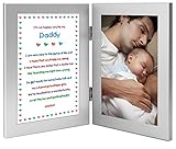 Daddy Gift From Newborn - New Dad Sweet Poem in Double Frame - Add Photo by Poetry Gifts