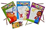 [スクール ゾーン]School Zone Coloring Books Set of 3. Colors & Shapes, Counting and Alphabet. Plus Free Bon