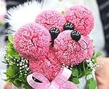 【プリザ ピンポンマム】アニマルプリザ：ピンク：長持ちする花プリザーブドフラワーギフト※