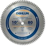 Oshlun SBF-100080 10-Inch 80 Tooth TCG Saw Blade with 5/8-Inch Arbor for Mild Steel and Ferrous Meta