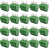 BEHOSHI 20個 ターミナルブロック PCBネジ止め端子台 4ピン 2.54mmピッチ PCBターミナルブロック ネジ端子ブロック コネクター 4P PCBマウント