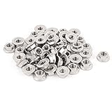 Uxcell　六角フランジロックナット　ステンレス鋼　151g　5mm　シルバートーン　8mm