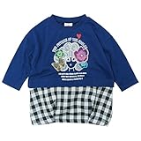 【春物】 SCOLAR(スカラ) ミニ裏毛+布帛長袖バルーンワンピース 110cm/ネイビー NO.CH-16SP-SC15