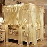 royal-ヨーロピアンスタイルSquare Top Double Layer Mosquito Net three-door暗号化Thickeningダブルベッドプリンセススタイルステンレススチール