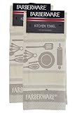 Farberware 100 %コットンテリースーパー吸収性キッチンタオル、キッチンガジェットデザイン、ivory- 2pkの乾燥Dishes &手、完璧、洗濯機可