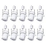 Allegro Lighting 業務用 大光量 ダクトレール用 LED スポットライト LED一体型 電球内蔵 ハロゲン160W形相当 ライティングレール専用 ダクトレール レールライト 電球色 自然色 昼白色 ダクトレール用照明 一体式 おしゃれ照明 スポット ダイニング 間接 (電球色-白器具, 10セット)