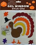 Thanksgiving Turkey Fall Leaves Gel Window Clings [並行輸入品]