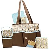 Disney Winnie the Pooh Brown Leaf 5-in-1 Diaper Bag by Disney