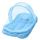 elacoポータブルベビーベッドCrib Folding Mosquito Netクッションマットレス夏赤ちゃん幼児メッシュCrib Mosquito Netting 85*52cm Elaco -H