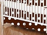 SheetWorld - Crib Skirt (28 x 52) - Polka Dots Brown - Made In USA by sheetworld