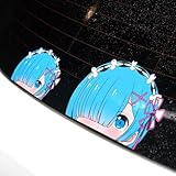 レム ステッカー 車シール リゼロ 防水ステッカー アニメステッカー カーデコレーション 車貼 壁紙 汎用 かわいい 改造 飾り物 車用 ノート スーツケース バイク 新年 お正月 誕生日 プレゼント ギフト (15*12cm) [並行輸入品]