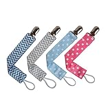Tenn Well おしゃぶりホルダー, 4pcs おもちゃホルダー 赤ちゃんのおしゃぶり落ち防止 (多色)