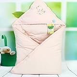 エルフ ベビー(Fairy Baby)ベビーおくるみフード付き 新生児用ブランケット 赤ちゃん寝袋 可愛い刺繍 80*80cm ピンク