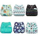 Mama Koala Pocket Cloth Diapers 6 pcs + 6 Inserts Jagger One Size [並行輸入品]