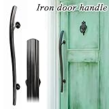 アイアン 取っ手 ドアハンドル ロング HRT-0001R 面付けタイプ ハンドメイド ブラック