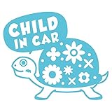 imoninn CHILD in car ステッカー　【シンプル版】　No.53　カメさん　（水色）