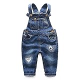 (チェリーレッド) CherryRed 子供 ベビー キッズ 女の子 男の子 ロンパース ロングパンツ デニムジーンズ サロペット オールインワン 120 ブルー