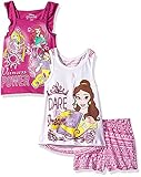 Disney Little Girls' 3 Piece Princesses Short Set Pink 4 [並行輸入品]