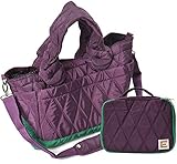 【B5-4】 ショルダー付き 2WAY マザーズバッグ ポーチ付き2点セット 斜め掛け ママバッグ　■MAMA-SET2■ (PURPLE)