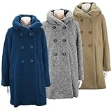 クロスプラス　a・i・n　2WAY フライバーニット　ビックフード　抱っこ専用　ママコート (L, キャメル)