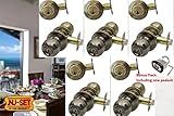 5 Sets of NuSet Fremont(US5) Keyed Alike Entry Door Knob/Single Cylinder Dead Bolt Combo in Antique 