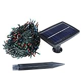 ストリングライト, SODIAL(R)RGB 400 LEDソーラーストリングライト、ライト効果の選択、クリスマスパーティーハロウィーン、ホーム、庭、木、お祝いのパーティー、屋外装飾に理想的に適します