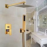 Rozin壁マウント8 " Square Rainfallシャワーセットwithハンドヘルドスプレーつや消しニッケル